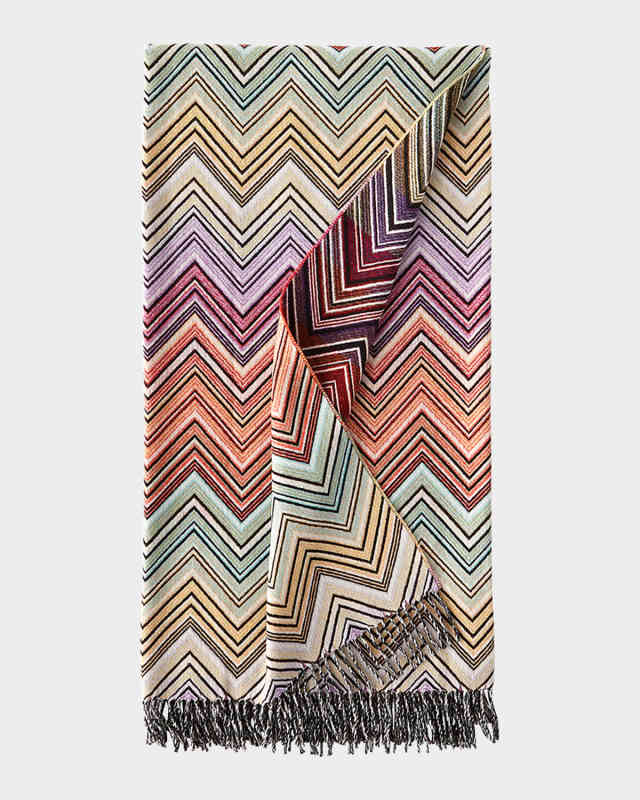 Perseo Zigzag Wool/Cashmere Throw, 51" x 75"